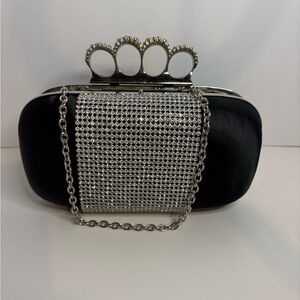 Chic Black and Silver Evening Clutch